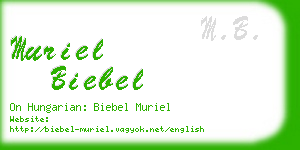 muriel biebel business card